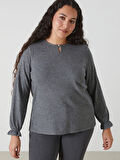 LCW Grace ANTRASİT Bisiklet Yaka Kadın Bluz