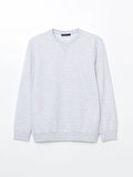 LCWAIKIKI Classic Bej Bisiklet Yaka Uzun Kollu Erkek Sweatshirt