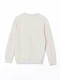 LCWAIKIKI Classic Bej Bisiklet Yaka Uzun Kollu Erkek Sweatshirt
