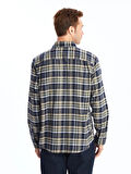 LCWAIKIKI Classic Yeşil Regular Fit Uzun Kollu Ekose Gabardin Erkek Gömlek