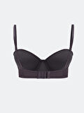 LCW DREAM Antrasit Balenli Dolgusuz Düz Straplez Sütyen