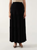 LCW Grace SİYAH Beli Lastikli A Kesim Kadın Etek