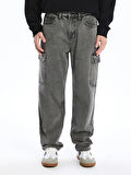 XSIDE ANTRASİT Baggy Fit Erkek Kargo Jean Pantolon