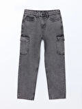 XSIDE ANTRASİT Baggy Fit Erkek Kargo Jean Pantolon