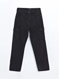 XSIDE SİYAH Baggy Fit Erkek Kargo Jean Pantolon