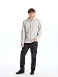 LCW Casual Gri Regular Fit Uzun Kollu Erkek Dokulu Gömlek