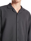 LCW Casual Antrasit Regular Fit Uzun Kollu Erkek Dokulu Gömlek