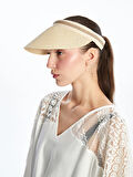 LCW ACCESSORIES Bej Kadın Hasır Vizör Şapka