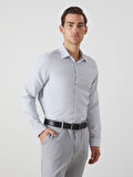 LCWAIKIKI Formal GRİ Slim Fit Uzun Kollu Armürlü Erkek Gömlek