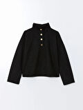 Dik Yaka Düz Oversize Kadın Sweatshirt_W4DN15Z8-CVL_8684680624613_XL