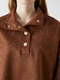 Dik Yaka Düz Oversize Kadın Sweatshirt_W4DN15Z8-YC7_8684680624644_M