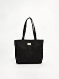 LCW ACCESSORIES Siyah Yazı Nakışlı Kadın Omuz Çantası