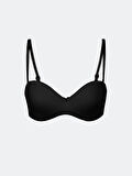 LCW DREAM Siyah Balenli Dolgusuz Düz Straplez Sütyen