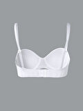LCW DREAM Beyaz Balenli Dolgusuz Düz Straplez Sütyen