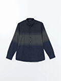 LCWAIKIKI Classic Lacivert Regular Fit Uzun Kollu Gabardin Erkek Gömlek