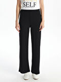 LCWAIKIKI Classic SİYAH Beli Lastikli Dokulu Kadın Pantolon