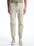 XSIDE Bej Standart Kalıp Gabardin Erkek Jogger Pantolon