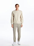 LCWAIKIKI Classic Bej Bisiklet Yaka Uzun Kollu Erkek Sweatshirt