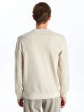 LCWAIKIKI Classic Bej Bisiklet Yaka Uzun Kollu Erkek Sweatshirt
