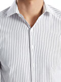 LCWAIKIKI Formal Beyaz Slim Fit Uzun Kollu Çizgili Poplin Erkek Gömlek