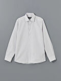 LCWAIKIKI Formal Beyaz Slim Fit Uzun Kollu Çizgili Poplin Erkek Gömlek