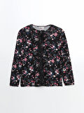 LCW Grace SİYAH Bağlamalı Yaka Çiçekli Kadın Bluz