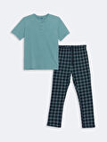 LC WAIKIKI Yeşil Standart Kalıp Erkek Pijama Takımı