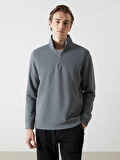 LCWAIKIKI Classic Gri Dik Yaka Erkek Sweatshirt