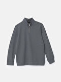 LCWAIKIKI Classic Gri Dik Yaka Erkek Sweatshirt