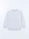 Bisiklet Yaka Nakışlı Oversize Kadın Kalın Sweatshirt_W4KY47Z8-EFN_8684681035692_XS - S