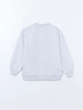 Bisiklet Yaka Nakışlı Oversize Kadın Kalın Sweatshirt_W4KY47Z8-EFN_8684681035692_XS - S