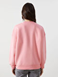 Bisiklet Yaka Nakışlı Oversize Kadın Kalın Sweatshirt_W4KY49Z8-FHG_8684681035708_M - L