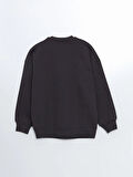 Taşlı Oversize Kadın Kalın Sweatshirt_W4KY56Z8-LY9_8684681035739_M - L
