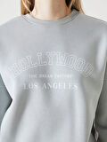 Bisiklet Yaka Baskılı Oversize Kadın Kalın Sweatshirt_W4KY45Z8-FKY_8684681035784_M