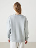 Bisiklet Yaka Baskılı Oversize Kadın Kalın Sweatshirt_W4KY45Z8-FKY_8684681035784_M