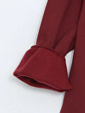 Bisiklet Yaka Nakışlı Oversize Kadın Kalın Sweatshirt_W4KY46Z8-HMS_8684681037276_XS - S