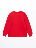 Bisiklet Yaka Baskılı Oversize Kadın Kalın Sweatshirt_W4KY55Z8-HMW_8684681037306_M