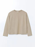 Bisiklet Yaka Düz Oversize Kadın Sweatshirt_W4KF05Z8-GHR_8684681039331_M
