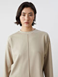 Bisiklet Yaka Düz Oversize Kadın Sweatshirt_W4KF05Z8-GHR_8684681039331_M