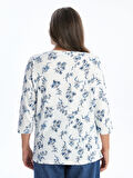 LCW Grace EKRU V Yaka Desenli Kadın Bluz