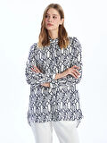 LCWAIKIKI Classic Mavi Hakim Yaka Desenli Kadın Gömlek Tunik