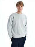 XSIDE Gri Bisiklet Yaka Uzun Kollu Erkek Sweatshirt