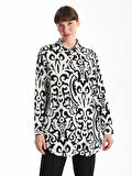 LCWAIKIKI Classic SİYAH Desenli Kadın Gömlek Tunik