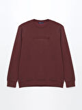 LCWAIKIKI Classic Bordo Bisiklet Yaka Uzun Kollu Baskılı Erkek Sweatshirt