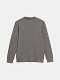 LCWAIKIKI Classic Yeşil Bisiklet Yaka Uzun Kollu Baskılı Erkek Sweatshirt