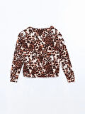 Bisiklet Yaka Leopar Desenli Polar Kadın Pijama Takımı_W4L555Z8-LQY_8684681317972_3XL
