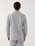 LCW Vision Gri Slim Fit Uzun Kollu Erkek Gömlek