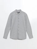 LCW Vision Gri Slim Fit Uzun Kollu Erkek Gömlek
