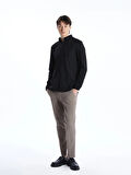 SOUTHBLUE Siyah Slim Fit Uzun Kollu Çizgili Erkek Gömlek
