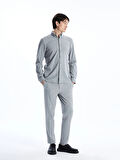 SOUTHBLUE Gri Slim Fit Uzun Kollu Çizgili Erkek Gömlek